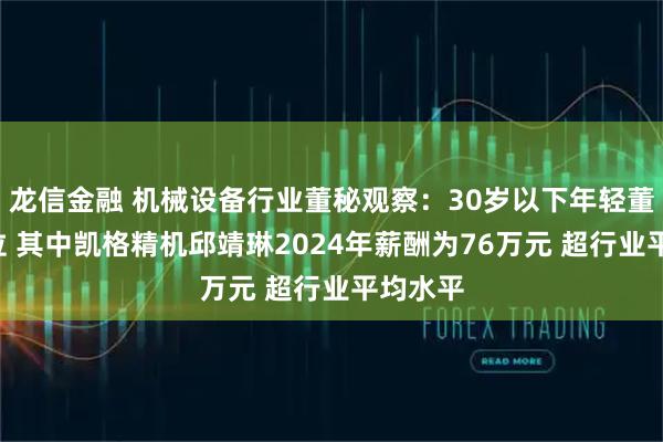 龙信金融 机械设备行业董秘观察：30岁以下年轻董秘共3位 其中凯格精机邱靖琳2024年薪酬为76万元 超行业平均水平